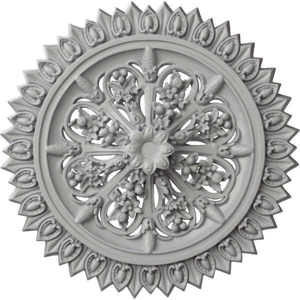 Ekena Millwork Lariah Ceiling Medallion (Fits Canopies up to 1 3/8"), 24 3/4"OD 1 3/8"ID x 3 1/4"P, Frost CM24LAFRF - main
